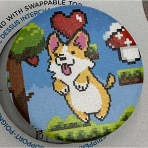 PopSockets PopGrip Phone Grip &‎ Stand Swappable Top Corgi Dog Black Puppy Core